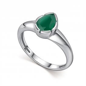 Серебряное кольцо АЛЬКОР 01-5513/00АГ-00 с агатом 01-5513/00АГ-00 фото