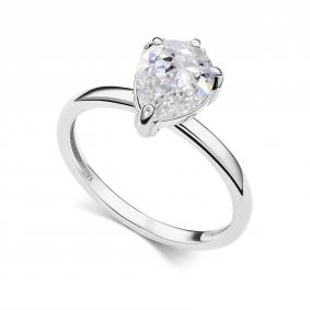 Серебряное кольцо АЛЬКОР 01-5514/00ГХ-00 с горным хрусталём 01-5514/00ГХ-00 фото