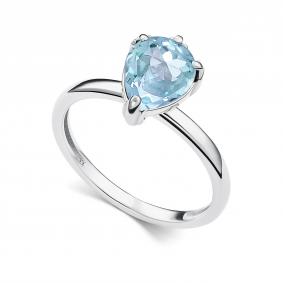 Серебряное кольцо АЛЬКОР 01-5514/00ТБ-00 с топазом 01-5514/00ТБ-00 фото