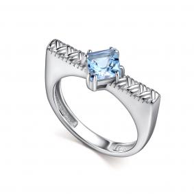 Серебряное кольцо АЛЬКОР 01-5517/00ТБ-00 с топазом 01-5517/00ТБ-00 фото