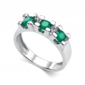 Серебряное кольцо АЛЬКОР 01-5519/00АГ-00 с агатом 01-5519/00АГ-00 фото