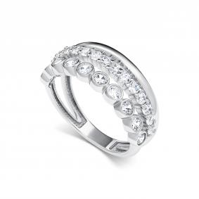 Серебряное кольцо АЛЬКОР 01-5534/00КЦ-00 с фианитом 01-5534/00КЦ-00 фото