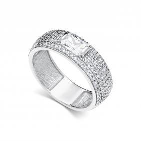 Серебряное кольцо АЛЬКОР 01-5536/00КЦ-00 с фианитом 01-5536/00КЦ-00 фото