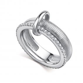 Серебряное кольцо АЛЬКОР 01-5537/00КЦ-00 с фианитом 01-5537/00КЦ-00 фото