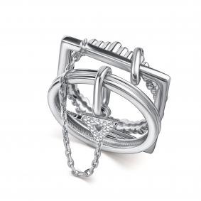 Серебряное кольцо АЛЬКОР 01-5546/00КЦ-00 с фианитом 01-5546/00КЦ-00 фото