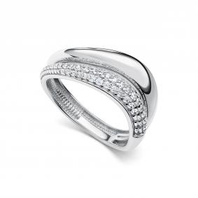 Серебряное кольцо АЛЬКОР 01-5566/00КЦ-00 с фианитом 01-5566/00КЦ-00 фото
