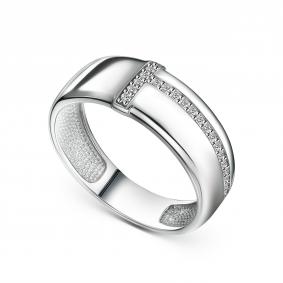 Серебряное кольцо АЛЬКОР 01-5632/00КЦ-00 с фианитом 01-5632/00КЦ-00 фото