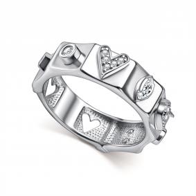 Серебряное кольцо АЛЬКОР 01-5664/00КЦ-00 с фианитом 01-5664/00КЦ-00 фото