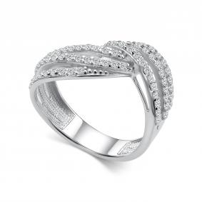 Серебряное кольцо АЛЬКОР 01-5678/00КЦ-00 с фианитом 01-5678/00КЦ-00 фото