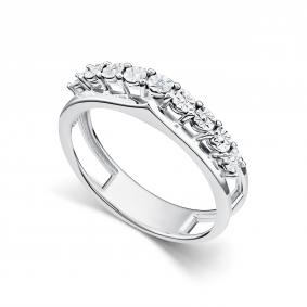 Серебряное кольцо АЛЬКОР 01-5691/000Б-00 с бриллиантом 01-5691/000Б-00 фото