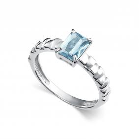 Серебряное кольцо АЛЬКОР 01-5695/00ТБ-00 с топазом 01-5695/00ТБ-00 фото
