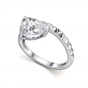 Серебряное кольцо АЛЬКОР с бриллианитом 01-5720/00БТ-00 01-5720/00БТ-00 фото