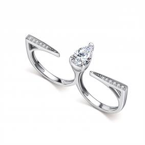 Серебряное кольцо АЛЬКОР 01-5722/00БТ-00 с фианитом 01-5722/00БТ-00 фото