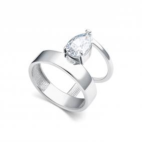 Серебряное кольцо АЛЬКОР с бриллианитом 01-5723/00БТ-00 01-5723/00БТ-00 фото
