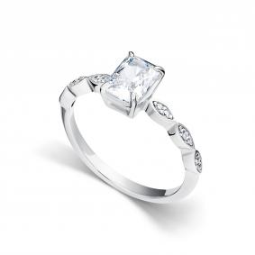 Серебряное кольцо АЛЬКОР с бриллианитом и фианитом 01-5724/00БТ-00 01-5724/00БТ-00 фото