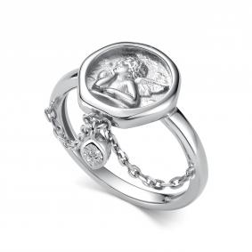 Серебряное кольцо АЛЬКОР с подвижным бриллиантом 01-5727/000Б-00 01-5727/000Б-00 фото