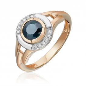 Кольцо из комбинированного золота Platina 01-5735-00-105-1111 с бриллиантом и сапфиром 01-5735-00-105-1111 фото