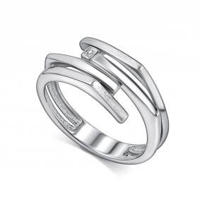 Серебряное кольцо АЛЬКОР 01-5741/000Б-00 с бриллиантом 01-5741/000Б-00 фото