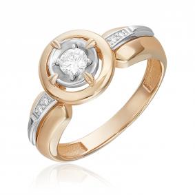 Кольцо из комбинированного золота Platina 01-5744-00-101-1111 с бриллиантом 01-5744-00-101-1111 фото