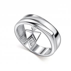 Серебряное кольцо АЛЬКОР с подвижным бриллиантом 01-5745/000Б-00 01-5745/000Б-00 фото