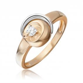Кольцо из комбинированного золота Platina 01-5752-00-101-1111 с бриллиантом 01-5752-00-101-1111 фото