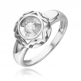 Кольцо из белого золота Platina 01-5754-00-101-1120 с бриллиантом 01-5754-00-101-1120 фото