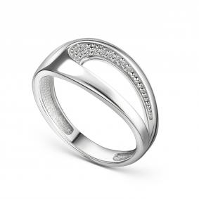 Серебряное кольцо АЛЬКОР 01-5756/00КЦ-00 с фианитом 01-5756/00КЦ-00 фото