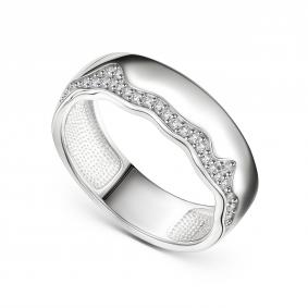 Серебряное кольцо АЛЬКОР 01-5761/00КЦ-00 с фианитом 01-5761/00КЦ-00 фото