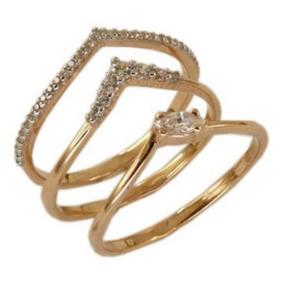 Золотое кольцо-трансформер Золотые узоры с цирконом 01-5766 01-5766 фото