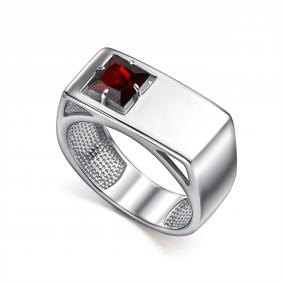 Серебряное кольцо АЛЬКОР 01-5771/00ГР-00 с гранатом 01-5771/00ГР-00 фото