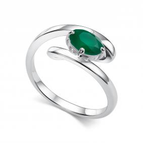 Серебряное кольцо АЛЬКОР 01-5788/00АГ-00 с агатом 01-5788/00АГ-00 фото