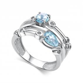 Серебряное кольцо АЛЬКОР 01-5791/00ТБ-00 с топазом 01-5791/00ТБ-00 фото