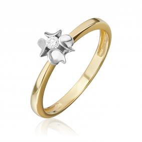 Кольцо из комбинированного золота Platina 01-5807-00-101-1121 с бриллиантом 01-5807-00-101-1121 фото