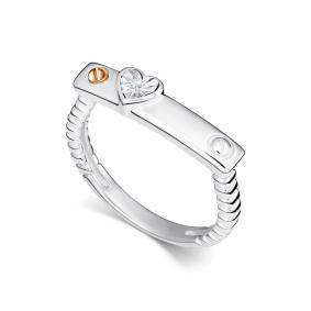 Серебряное кольцо АЛЬКОР с золотой накладкой и бриллиантом 01-5817/000Б-00 01-5817/000Б-00 фото