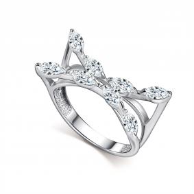Серебряное кольцо АЛЬКОР 01-5825/00КЦ-00 с фианитом 01-5825/00КЦ-00 фото