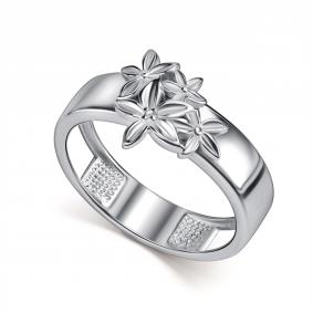 Серебряное кольцо АЛЬКОР 01-5858/000Б-00 с бриллиантом 01-5858/000Б-00 фото