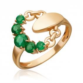 Золотое кольцо Platina 01-5864-00-103-1110 с изумрудом 01-5864-00-103-1110 фото