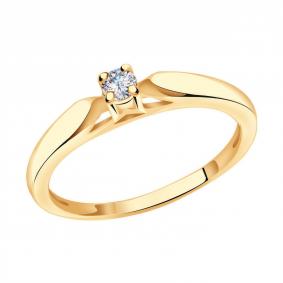 Золотое кольцо Золотые узоры 01-5903 с цирконием 01-5903 фото