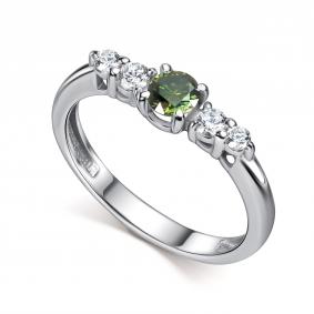 Серебряное кольцо АЛЬКОР 01-5911/004М-00 с фианитом и муассанитом 01-5911/004М-00 фото