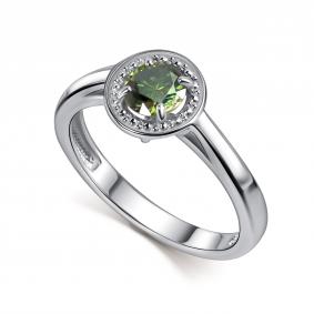 Серебряное кольцо АЛЬКОР 01-5913/004М-00 с муассанитом 01-5913/004М-00 фото