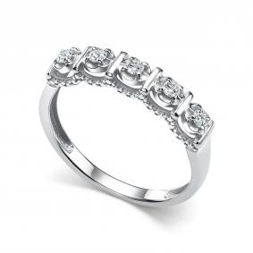 Серебряное кольцо АЛЬКОР 01-5914/000М-00 с муассанитом 01-5914/000М-00 фото
