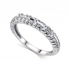 Серебряное кольцо АЛЬКОР 01-5915/000М-00 с муассанитом 01-5915/000М-00 фото