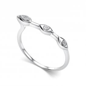 Серебряное кольцо АЛЬКОР 01-5924/000Б-00 с бриллиантом 01-5924/000Б-00 фото