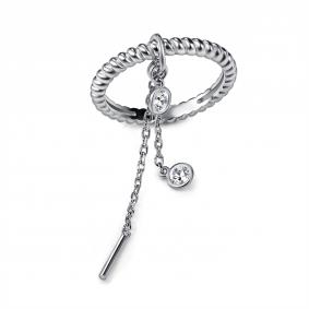 Серебряное кольцо АЛЬКОР 01-5958/00СВ-00 с фианитом 01-5958/00СВ-00 фото