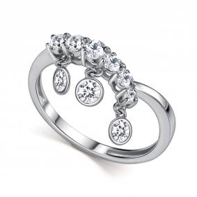 Серебряное кольцо АЛЬКОР 01-5960/00СВ-00 с фианитом 01-5960/00СВ-00 фото