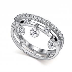 Серебряное кольцо АЛЬКОР 01-5961/00СВ-00 с фианитом 01-5961/00СВ-00 фото