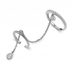 Серебряное кольцо АЛЬКОР 01-5964/00СВ-00 с фианитом 01-5964/00СВ-00 фото