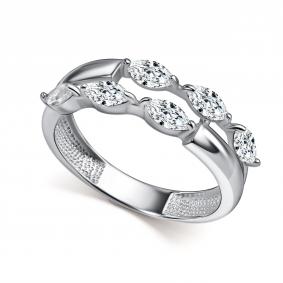 Серебряное кольцо АЛЬКОР 01-5971/00КЦ-00 с фианитом 01-5971/00КЦ-00 фото
