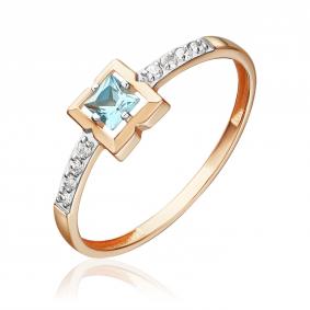 Золотое кольцо Platina 01-5993-00-207-1110 с топазом и фианитом 01-5993-00-207-1110 фото