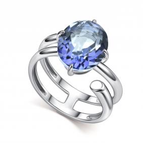 Серебряное кольцо АЛЬКОР 01-5995/0СГХ-00 с горным хрусталём 01-5995/0СГХ-00 фото